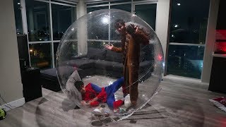 24 HOUR OVERNIGHT IN GIANT BUBBLE BALL INTENSE [upl. by Amhser]