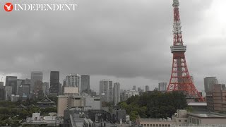 Live View of Tokyo skyline as Typhoon Ampil expected to approach Japans capital [upl. by Assenov]