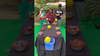 Big ping Pong Ball roll eat Candy challenge game shorts [upl. by Ahsiened]