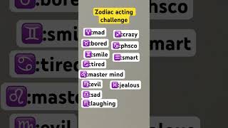 Zodiac acting challenge 😁😝🏝️ [upl. by Clance]