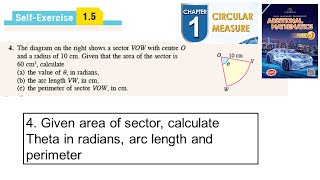 Circular measure selfexercise 15 Q4 sukatan membulat latihan kendiri 15 form 5 add maths kssm [upl. by Brennan56]