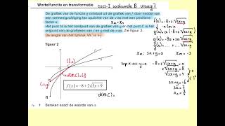 2022I Wortelfunctie en transformatie vraag 7 havo wiskunde B [upl. by Enileqcaj]
