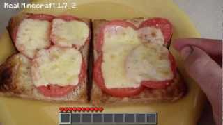 Real Life Minecraft Cooking  Cheese and Tomato Toasted Sandwich [upl. by Garry]