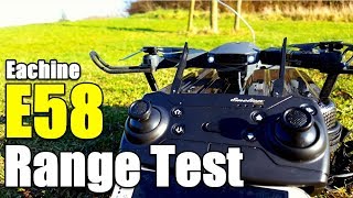 Eachine E58 Drone Range Test How far will it go and The Wifi FPV [upl. by Lrub683]