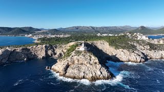 Mallorca Faro de Capdepera 4K visto desde dron  Aerial drone views of Capdepera Mallorca [upl. by Wimsatt]