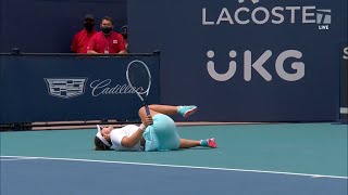 Andreescus injury moment against Ashleigh Barty  Miami Open 2021 Final [upl. by Boleslaw]