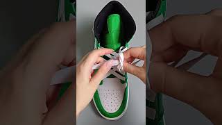 How to tie a factory deadstock knot fast Jordans [upl. by Oicnanev]