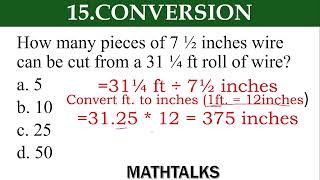 How many pieces of 7 ½ inches wire can be cut from a 31 ¼ ft roll of wire a 5 b 10 c 25d 50 [upl. by Samala]