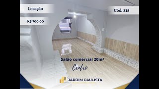 Locação  Salão comercial 20m² Centro  código 318 [upl. by Vookles]