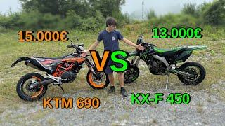 KTM 690 vs KAWASAKI 450 [upl. by Zerelda]