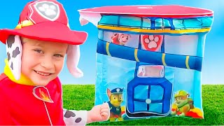 GIANT Paw Patrol SURPRISE Tent BIGGEST Paw Patrol Surprise Toy Video by EpicToyChannel [upl. by Anaillil]