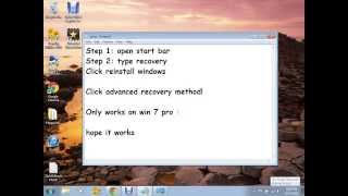 How to reset windows 7 PRO to Factory Settings [upl. by Anibor]