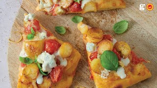 White Focaccia with Gorgonzola PDO tomatoes and potatoes [upl. by Eatnoled]