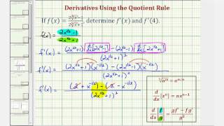 Ex Find a Derivative and Derivative Function Value Using the Quotient Rule square roots [upl. by Spevek]