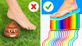 COLORFUL SHOE HACKS 🌈 POPULAR VS UNPOPULAR GIRLS AT SCHOOL by 123 GO [upl. by Neelrahs]