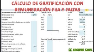 Cálculo de Gratificación con remuneración fija y faltas injustificadas [upl. by Lothar]