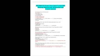 2025 BIO 251 Exam 2 New Latest Version Best Studying Material with All Questions and Correct Answers [upl. by Ayat]