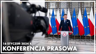 Konferencja prasowa marszałka Sejmu Szymona Hołowni [upl. by Rocray]