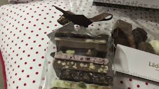 ASMR Unboxing Laderach chocolate  asmr chocolate unboxing laderach desert [upl. by Erving893]