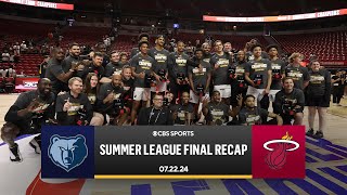 2024 NBA Summer League Final RECAP Heat win FIRST SUMMER LEAGUE TITLE  CBS Sports [upl. by Ramled]