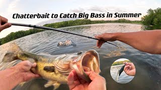 Chatterbait to Catch Big Bass in Summer  Bank Fishing [upl. by Clover]