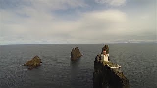 Incredible video from the stunning Þrídrangar lighthouse [upl. by Ynavoj]