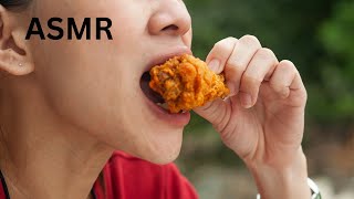 ASMR CRISPY FRIED CHICKEN CRUNCH SOUND NO TALKING [upl. by Kloman]