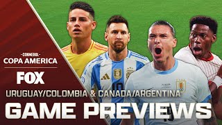 Copa América Argentina vs Canada amp Uruguay vs Colombia previews [upl. by Everson909]