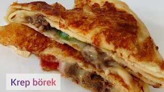 Tavada pratik kavurmalı krep börek [upl. by Ashley124]