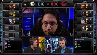 Dignitas vs XDG  2014 NA LCS Spring split S4 W2D1 G1  XDG vs Dignitas  DIG vs XDG full game HD [upl. by Aznofla]