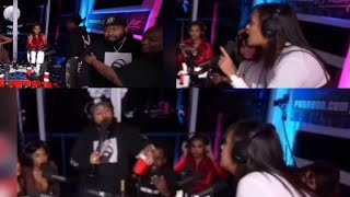 DJ Akademiks goes in on a girl she gets mad and pulls the Blicky on the Whole Fresh and Fit [upl. by Akim]