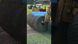 Jumbo instant turf available now lawn oddlysatisfying turf machinery asmr lawns garden fyp [upl. by Ylrbmik]