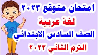 امتحان متوقع لغة عربية للصف السادس الابتدائي الترم الثاني 2023 مهم جدا  امتحانات الصف السادس [upl. by Ecitnirp]