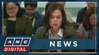 WATCH VP Sara Duterte delivers opening statement at House probe on OVP fund utilization  ANC [upl. by Nonac]