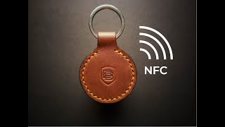 Making a NFC Leather Keychain  Leather Key Holder  Beginner Leather Projects  Free Pattern [upl. by Teeter]