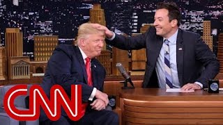 Donald Trump lets Jimmy Fallon mess up his hair [upl. by Muncey]