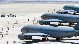 US Pilots Rush To Their Massive KC135 Tankers and Take Off at Full Throttle [upl. by Eneleoj389]