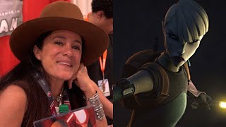 Nika Futterman Asajj Ventress voice actor at Comic Con Revolution 2024 [upl. by Terrijo]