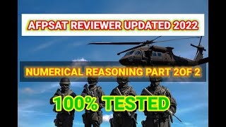 AFPSAT REVIEWER 2022 NUMERICAL REASONING PART2 100 TESTED REVIEWER  FORM B [upl. by Einnel]