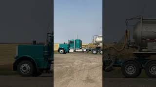 Beautiful Green Peterbilt 389 with 36” flattop coffin peterbilt 389 trucking shorts [upl. by Nolad793]