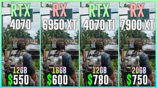 RTX 4070 vs RX 6950 XT vs RTX 4070 TI vs RX 7900 XT  Test in 12 Games  1080p  1440p  4k [upl. by Yerocaj]