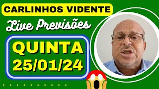 CARLINHOS VIDENTE LIVE PREVISÕES QUINTA 250124 🇧🇷🙏 [upl. by Cody]