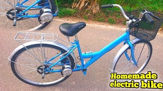 homemade electric bike engine 250ww max speed 27km per hour [upl. by Jonina]