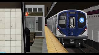 OpenBVE NYCTA Subway  Quickie R211A A Train Enters amp Leaves 168th Street 6282024 [upl. by Swart]