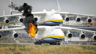 Emergency Landing In Airport  Antonov AN225 Mriya Landing 2024  Biggest Cargo Plane [upl. by Atterehs566]