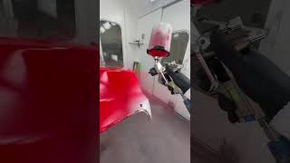 Part 2 Red Basecoat Application with Glasurit 100 line [upl. by Kain]