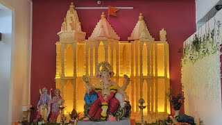 Ram Mandir Theme ganpati decoration  Ganpati home decoration 2023  Ram mandir at home [upl. by Case]