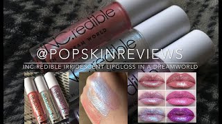 Popskin Reviews  INCredible In A Dream World irridescent lip gloss [upl. by Puett]