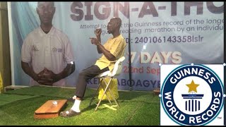 Ghanaian man breaks Guinness World Record with 7 days sign language reading marathon [upl. by Aihppa]