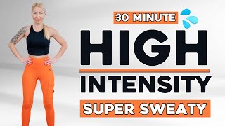 30 MIN HIIT TO THE BEAT TABATA  All Standing Full Body Super Sweaty HIIT Home Workout No Equipment [upl. by Three452]